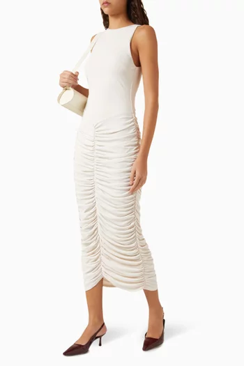 Draped Midi Dress in Viscose Blend