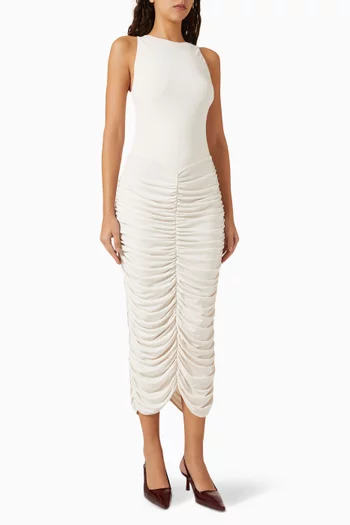 Draped Midi Dress in Viscose Blend