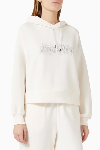 Rhinestone Logo Hoodie in Modal-blend