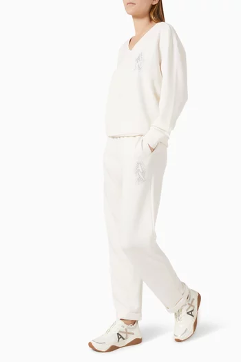 Rhinestone Logo Sweatpants in Knit