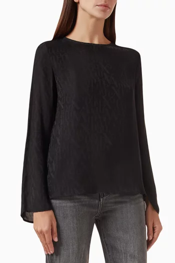 All-over Logo Blouse in Satin