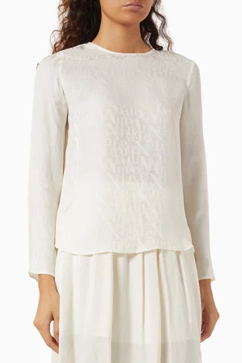 All-over Logo Blouse in Satin