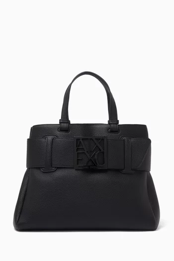 حقيبة كتف كبيرة بشعار ASV جلد صناعي