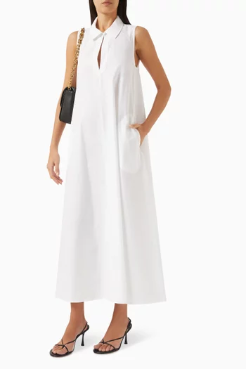 Side-pocket Maxi Dress in Cotton
