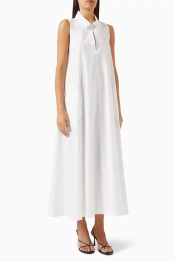 Side-pocket Maxi Dress in Cotton