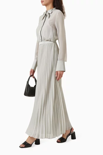 Pleated Maxi Dress in Georgette