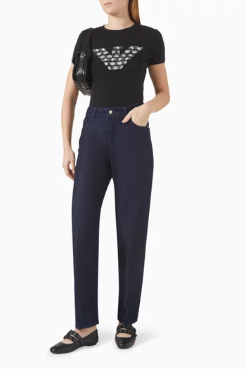 تي شيرت بنقشة النسر جيرسيه مطاطي