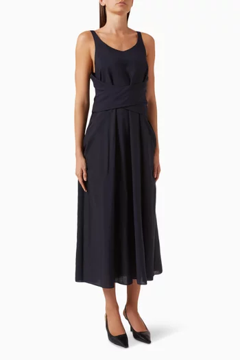 Wrap Waist Midi Dress