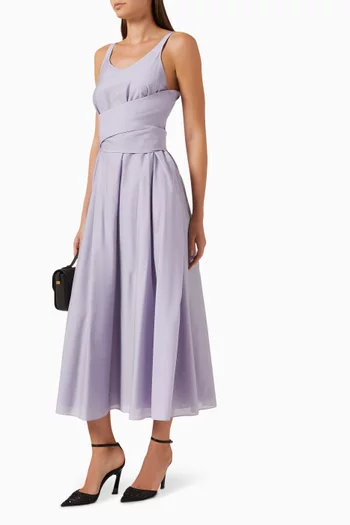 Wrap Waist Midi Dress