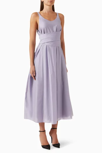 Wrap Waist Midi Dress