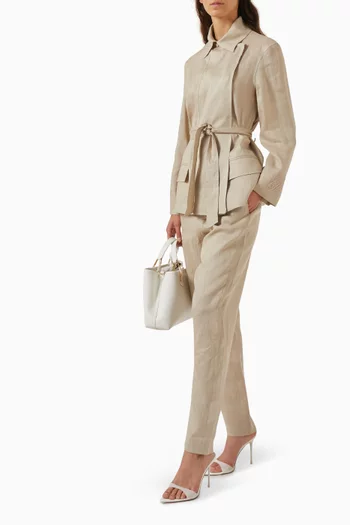 Panel Shirt Jacket in Linen