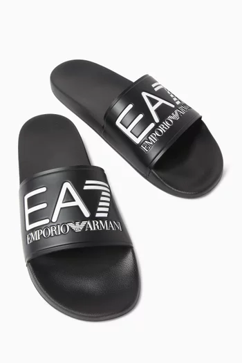 حذاء مفتوح بشعار EA7 مطاط