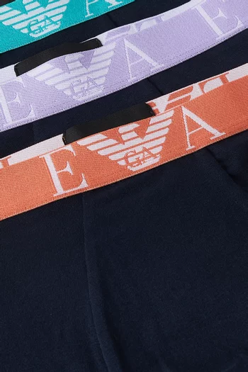 Logo Boxer Briefs in Stretch Cotton, Set of 3
