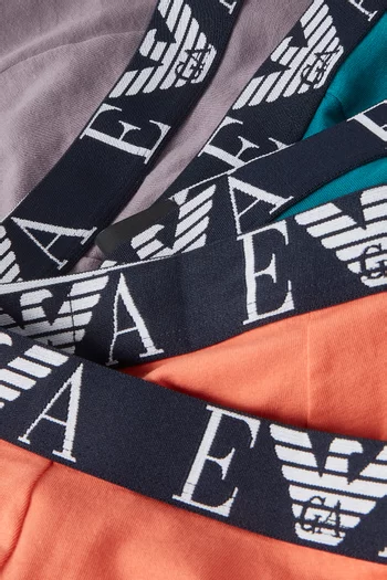 Logo Boxer Briefs in Stretch Cotton, Set of 3