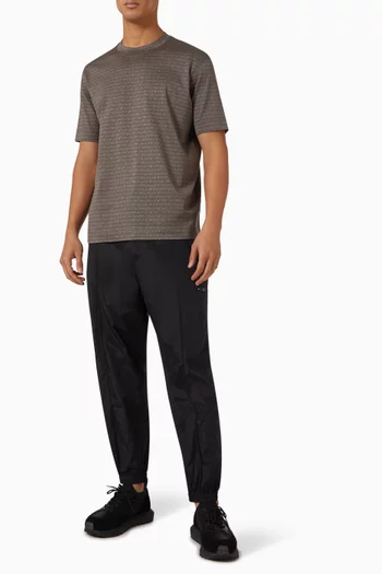 Micro EA Logo T-shirt in Cotton Jacquard
