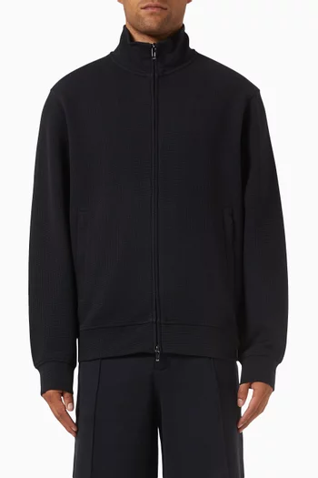 Zip Sweatshirt in Waffle Jersey