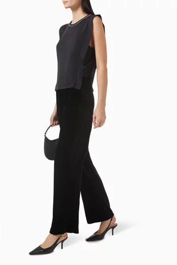 Precious Embellished Tank Top in Cotton Jersey