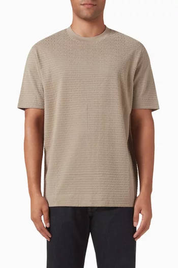 All-over Flocked Logo T-shirt in Lyocell-blend