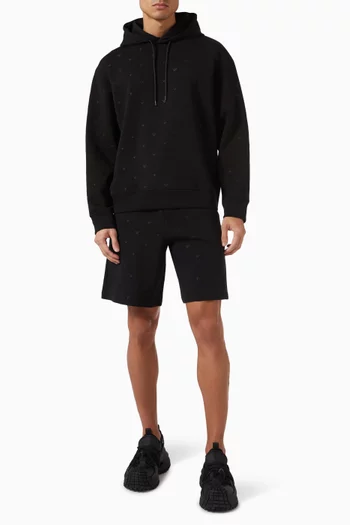All-over Micro Eagle Logo Shorts in Double Jersey