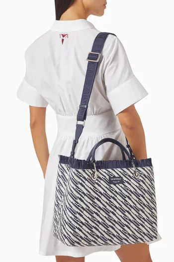 MYEA Basketweave Shopping Tote Bag