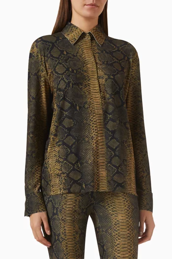 Snake-print Shirt in Poly-lycra