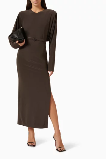 Dolman Belted Dress in Poly-lycra