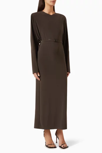 Dolman Belted Dress in Poly-lycra