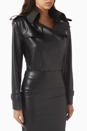 Double-breasted Trench Bodysuit in PU
