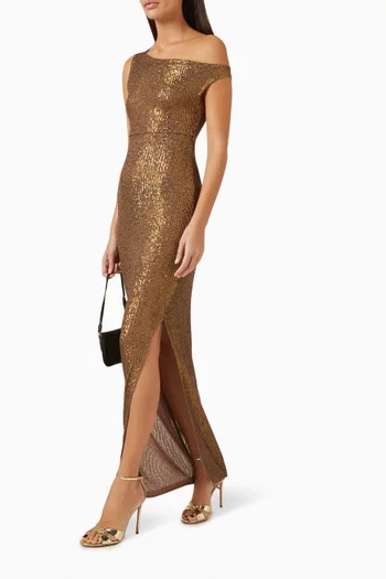 Drop-shoulder Dress in Poly-lycra