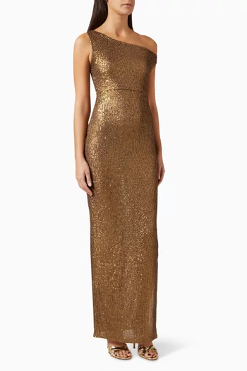 Drop-shoulder Dress in Poly-lycra