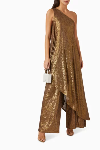 One-shoulder Diagonal Tunic in Poly-lycra