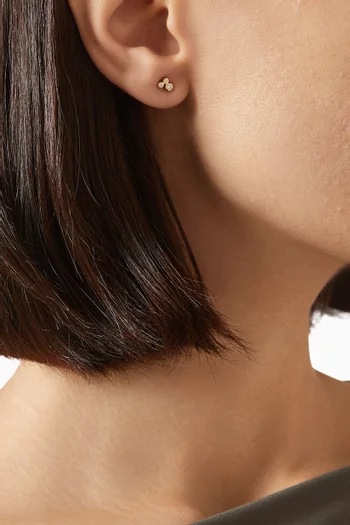 CZ Stud Earrings in Gold-plated Sterling Silver