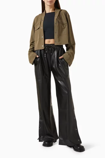 x Mona Kattan Ava Cropped Jacket in Stretch-nylon