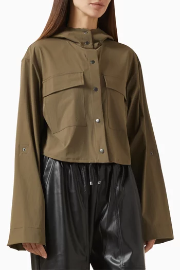 x Mona Kattan Ava Cropped Jacket in Stretch-nylon