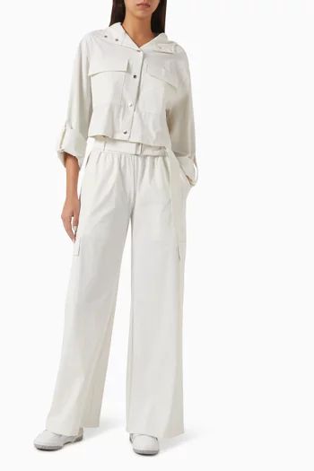 x Mona Kattan Ava Cropped Jacket in Stretch-nylon