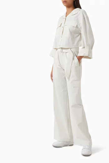 x Mona Kattan Ava Wide-leg Pants in Stretch-nylon