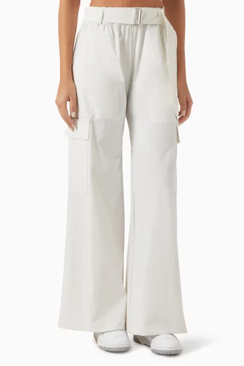 x Mona Kattan Ava Wide-leg Pants in Stretch-nylon