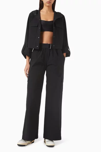 x Mona Kattan Ava Cropped Jacket in Stretch-nylon