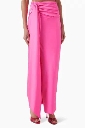 Power Trip Draped Midi Skirt