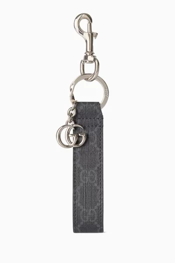 Double G Key Chain with GG Supreme Canvas