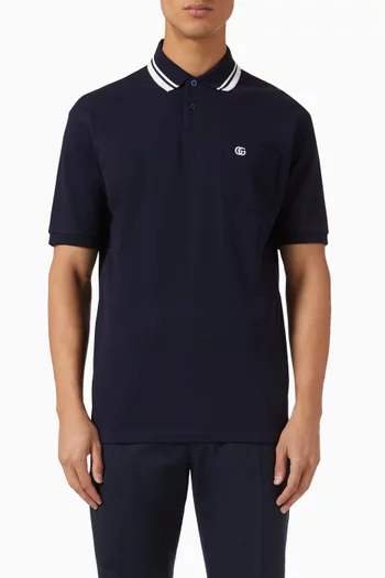 GG Logo Polo Shirt in Cotton-piqué
