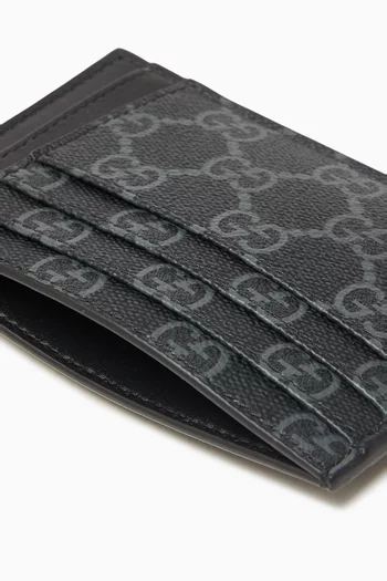 GG Emblem Card Case in Monogram Fabric