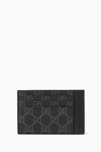 GG Emblem Card Case in Monogram Fabric