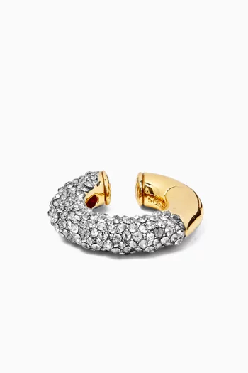 Gaby Braided Pavé Single Ear Cuff in 12kt Gold-plated Brass