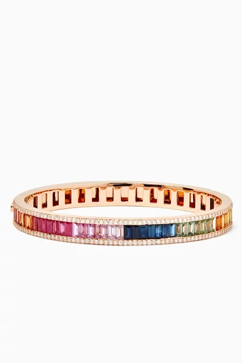 Noor Diamond & Sapphire Bangle in 18kt Rose Gold