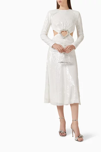 Sequin Cut-out Midi Dress