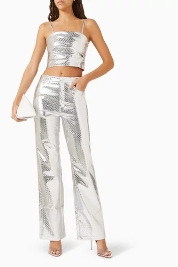 Braided Straight-leg Pants in Recycled Polyester