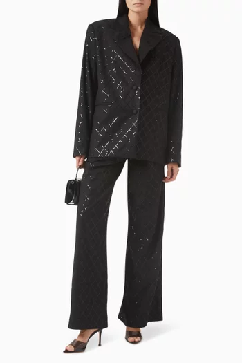 Oversized Sequin-embellished Blazer