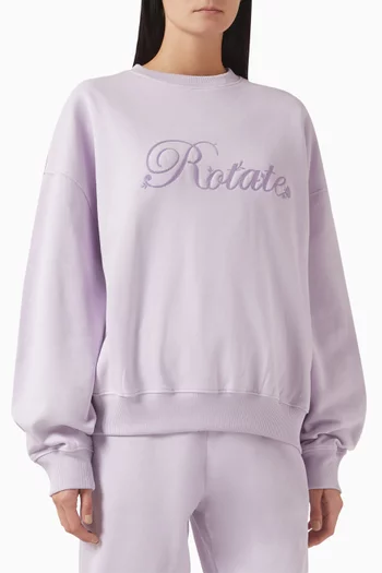 Cursive Logo Sweatshirt in Cotton