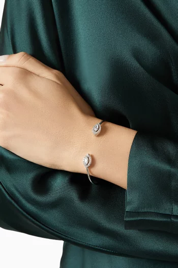 سوار هالو مرصع بأحجار زركونيا ماركيز مدببة نحاس مطلي روديوم